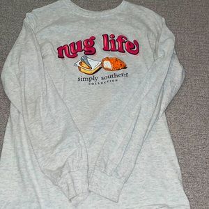 simply southern long sleeve nug life shirt. size S